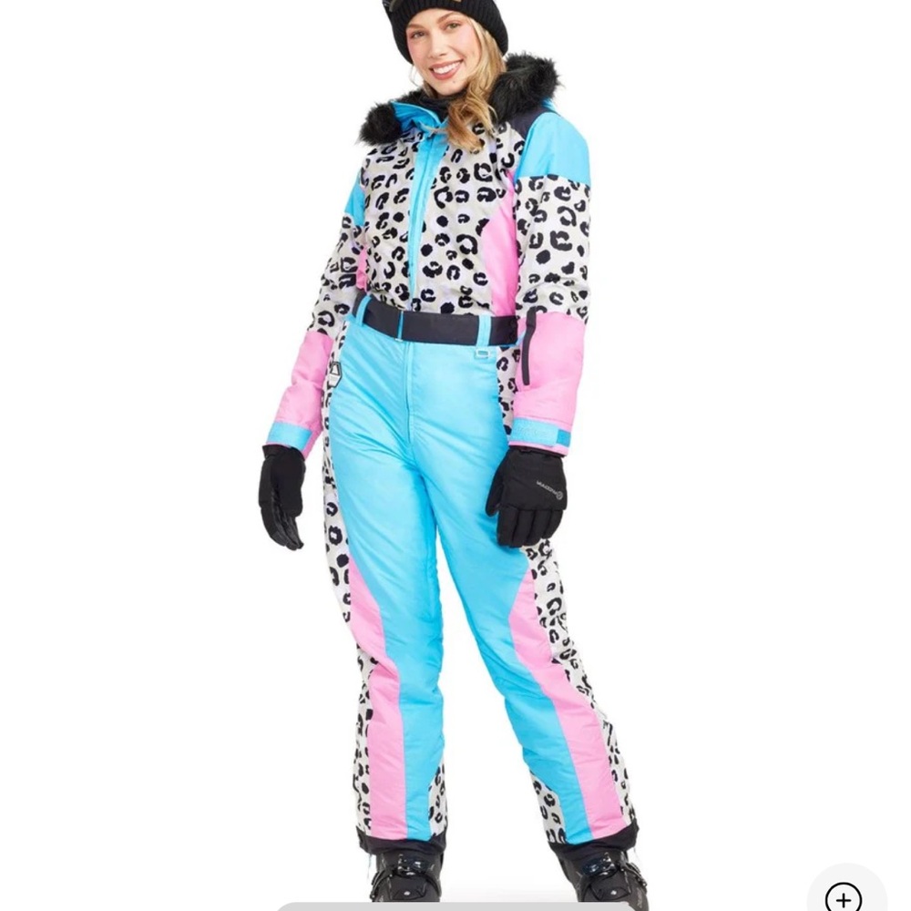Medium Tipsy Elves Women's Snow Leopard Ski Suit NWT